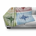 thumbnail image 3 of Compass Soft Flannel Fleece Throw Blanket, Colorful Compasses Windrose Finding Directions Discovery Directions Pathfinding, Cozy Plush for Indoor and Outdoor Use, 50" x 60", Multicolor, by Ambesonne, 3 of 6