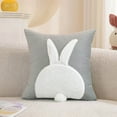 thumbnail image 2 of 18x18 Inch Easter Pillow Covers, 3D Embroidered Velvet Bunny Rabbit Throw Pillowcase for Sofa Couch Bedroom Decor, Spring Home Decoration Cushion Case, Bunny Rabbit Pillow Covers, 2 of 6