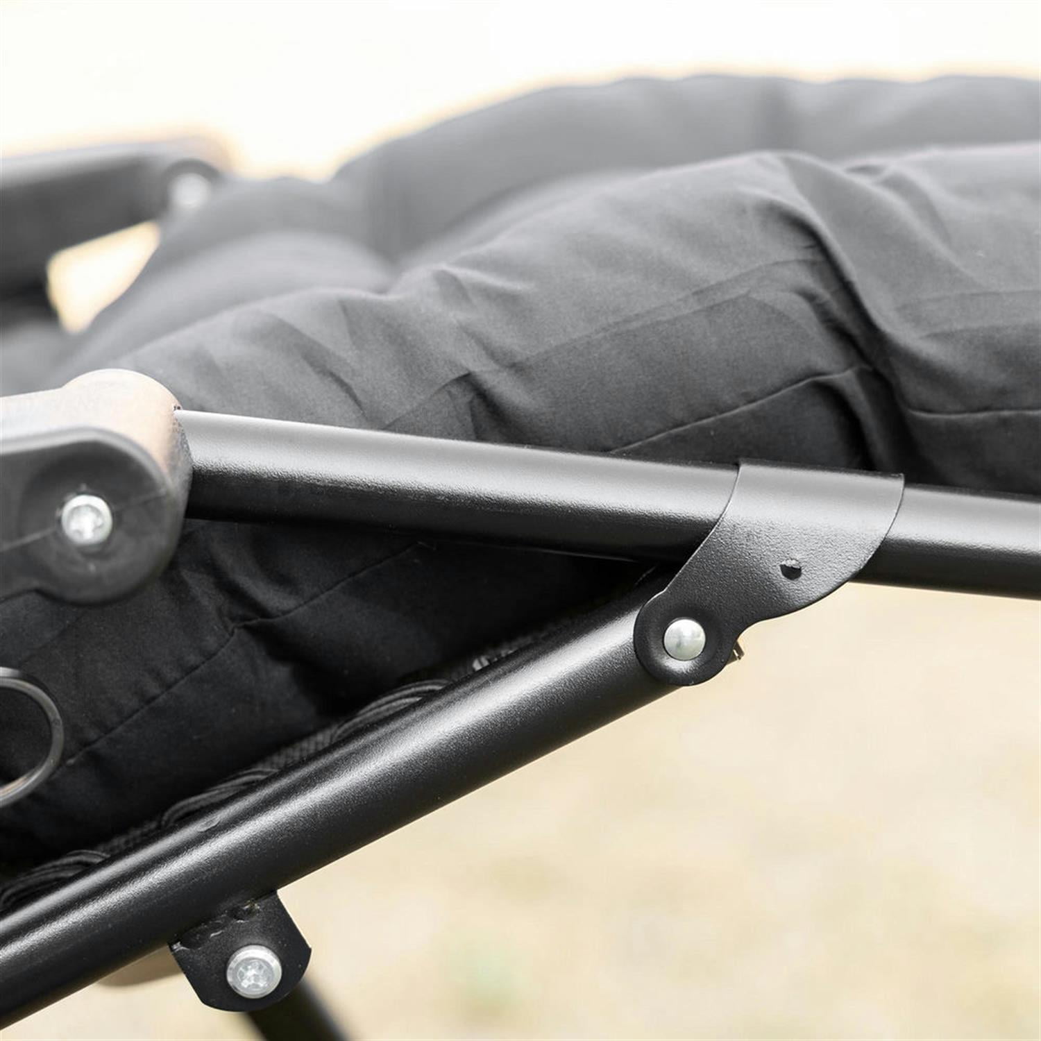 Demi Bonn Zero Gravity Recliner with Cup Holder, Durable Cushion Support, Comfortable Folding Chair for Relaxation, Perfect for Yard, Patio, Black