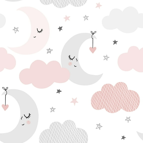 MuralsPrint Imaginary Clouds Kids Removable Wallpaper - 10'ft H x 24''inch W