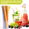 thumbnail image 5 of 100 PCS Colorful Flexible Plastic Straws - Long Bendable Straw Disposable Drinking Straws Bulk Party Straw for Juice 10.2"Long X 0.24"Diameter, 5 of 7