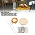 thumbnail image 4 of Small Weaving Loom, Stainless Steel, Solid Wood, Efficient Portable Manual Darning Loom for Mending Clothes, 4 of 7