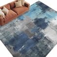 thumbnail image 2 of Blue Grey Washable Living Room Rugs 5'x7', Modern Graffiti Low Pile Throw Large Area Rugs Non-Slip Sturdy Edge Binding Carpet for Dining Room Bedside Kitchen, 2 of 9