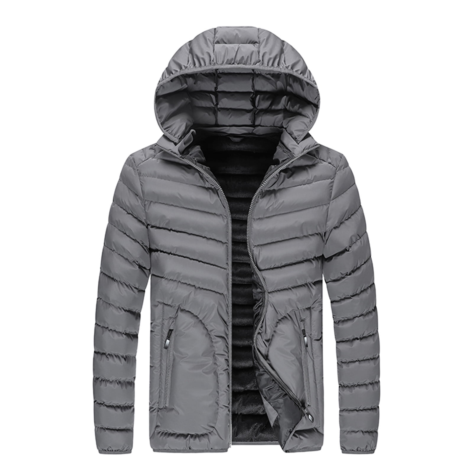 LEEyworld Winter Coat Men's Hoodie Jacket 6 ZipPockets Warm Winter