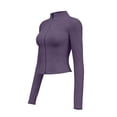 thumbnail image 5 of Sewkxo Women's Workout Jacket Lightweight Zip Up Cropped Yoga Jackets Slim Fit Athletic Tops with Thumb Holes,Purple S, 5 of 6