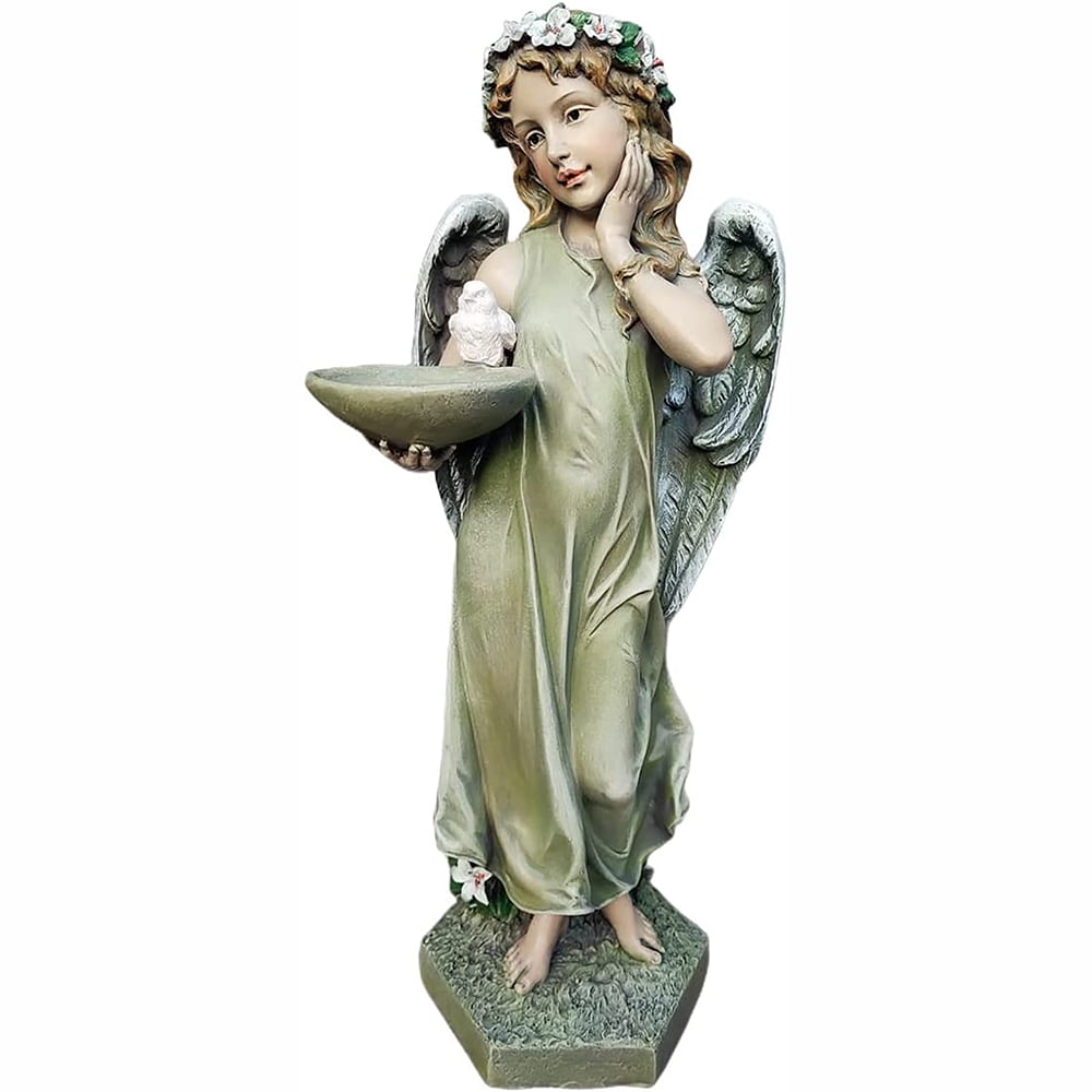 Angel Outdoor Garden Decor Statues, 20 Inch Solar Outdoor Patio Angel
