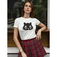 thumbnail image 2 of Black Cat Head T-Shirt Women -Image by Shutterstock, Female XX-Large, 2 of 4