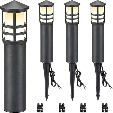 SUNVIE Low Voltage Pathway Light 3W 3000K LED Landscape Bollard Path Lighting Outdoor for Yard