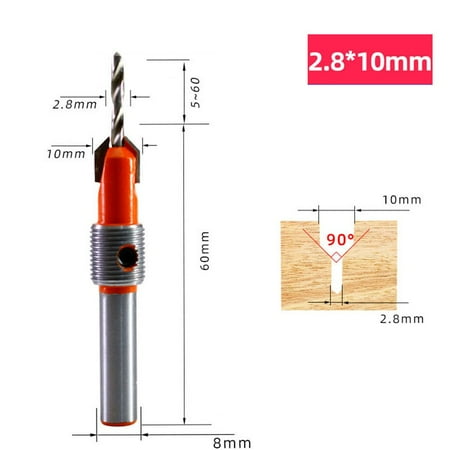 

8mm 10mm Shank Countersink Woodworking Router Bit Milling Cutter Screw Extractor