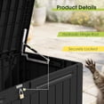thumbnail image 6 of 100 Gallon Outdoor Storage Box, Waterproof Resin Deck Box for Patio Furniture, Lockable Container for Garden Cushions & Pool Supplies (Black, 100 Gallon), 6 of 8