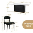 thumbnail image 3 of Morden Fort 71" Dining Table Set for 4, White Marble Top Dining Table with 4 Armless Black Boucle Chairs for Kitchen, Dining Room, Restaurant, Conference Room, 3 of 7