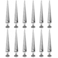 thumbnail image 1 of 10pcs Solid Punk Bullet Large Spikes Metal Leather Rivets Diy Silver Cone Studs, 1 of 3