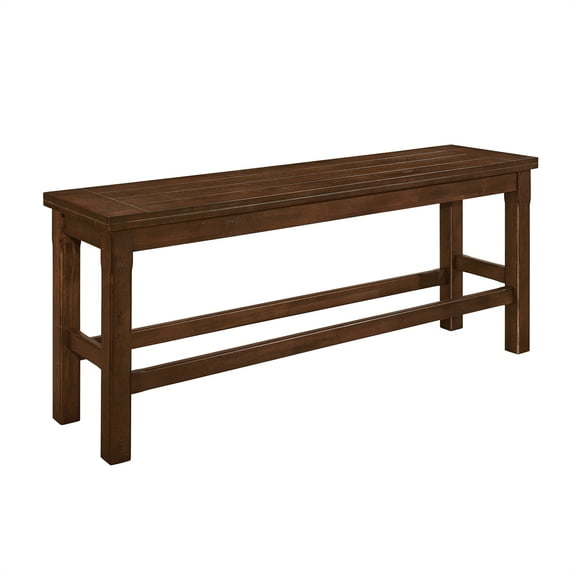 Knubmt Counter Height Wooden Bench for Living Room, Dining Room, Dark Brown