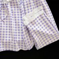 thumbnail image 4 of Girls Summer Outfits Ruffle Sleeve Button Up Dress Tops Plaid Pants Girl Clothes Purple 2-3Years, 4 of 5