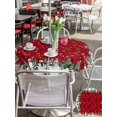 thumbnail image 4 of Outdoor Tablecloth with Umbrella Hole and Zipper, Red Christmas Round Table Cloth 54 Inch Waterproof Tablecloth, Xmas Snowman Snowflake Green Tree Picnic Table Cover for Patio Camping, 4 of 7