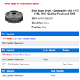 thumbnail image 2 of Rear Brake Drum - Compatible with 1977 - 1986, 1993 Cadillac Fleetwood RWD 1978 1979 1980 1981 1982 1983 1984 1985, 2 of 2