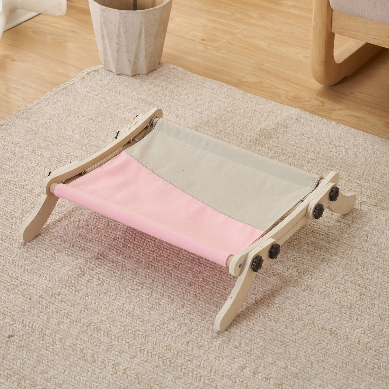 Cat Window Perch, Cat Radiator Bed Hammock,  Holds Up to 18kg Wooden Seat Cats Bed, No-Screw Adjustable and Suction Cups,  for Windowsill, Bedside, Radiator, Easy Assembly