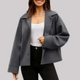 thumbnail image 7 of Oplxuo Cropped Blazers for Women Long Sleeve Button Down Fall Jackets Lightweight Office Coats, 7 of 7