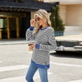 thumbnail image 2 of OBEEII Plus Size Sweatshirts for Women Trendy Color Block Split Hem Sweatshirt Relax Fit Pullover Top Shirts Casual Y2K Tshirts Top, 2 of 7