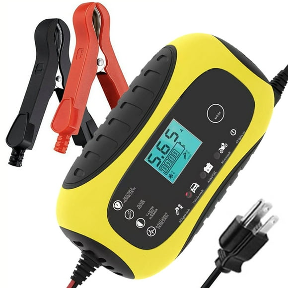 TFixolCar Battery Charger 12V / 6A Automatic Smart Battery Charger Maintainer with LCD Display Pulse Repair Charger for Car Motorcycle SUV Electric Vehicle Lead Acid Battery