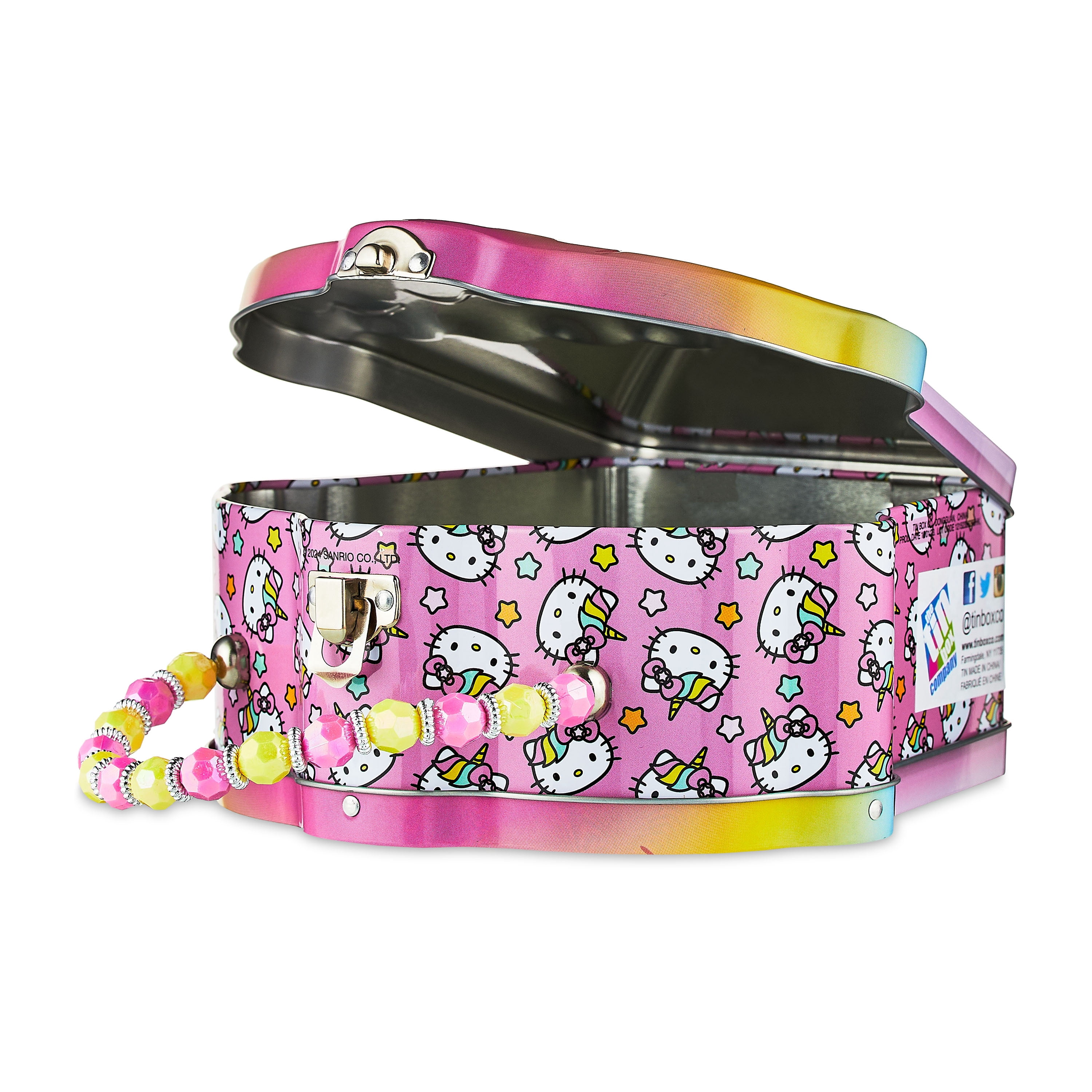 Hello Kitty Cupcake Shaped Easter Tin Carry All, 1 Count Beaded Handle, Sanrio