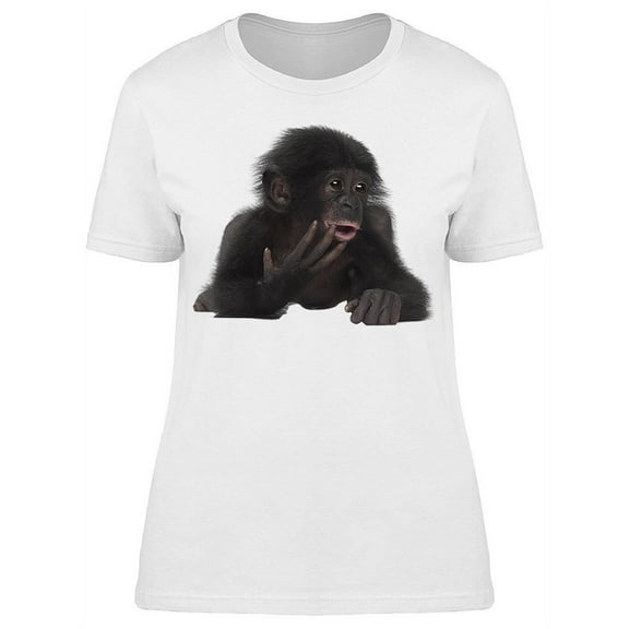 Baby Bonobo, Ready For Photo T-Shirt Women -Image by Shutterstock, Female Medium