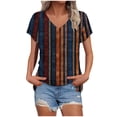 thumbnail image 2 of Summer Tops Viikei Womens Tops Short Sleeve Blouse,Plus Size Tunic Tops for Women Clothes,Women's Printed V-neck Short-sleeved T-shirt Loose Top Short Sleeve Top Multicolor XL, 2 of 4
