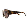 thumbnail image 3 of Womens Elegant Chic Oversize Oval Designer Fashion Plastic Sunglasses Tortoise Brown, 3 of 4