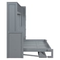 thumbnail image 4 of Full Size Murphy Bed with Closet and Drawers, Wall Bed with Storage Shelves and Cabinet, Wood Bed Frame with Support Slats, Folding Bed for Guest Room Small Room, Space Saving, Gray, 4 of 7