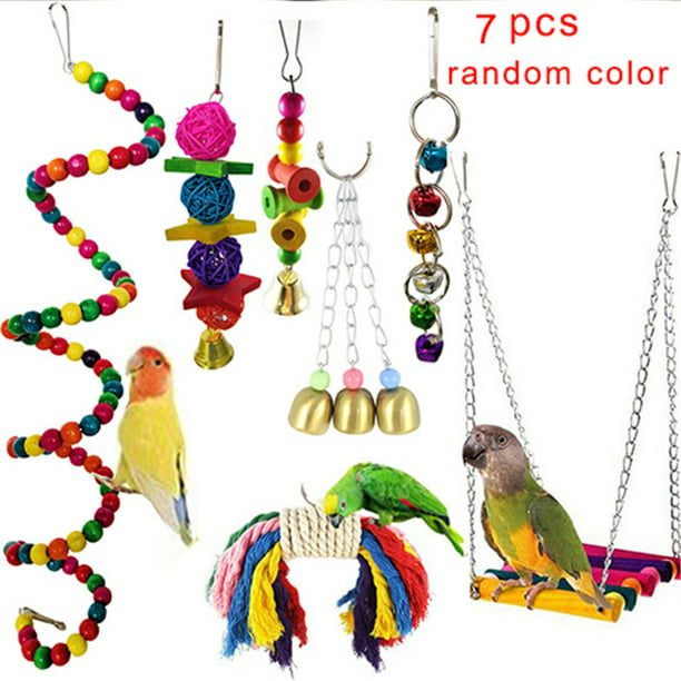 Cabina Home Bird Parrot Toys, 7 Packs Beaks Metal Rope Small Parrot Cage  Bird Toys