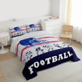 thumbnail image 3 of Homewish Kids Rugby Sport Full Size Comforter Sets,Football City Silhoustte Bedding Comforter Set,Gray Blue Black Bedding Sets For Boys Teens,Super Cozy Room Decor Reversible,3pcs, 3 of 8
