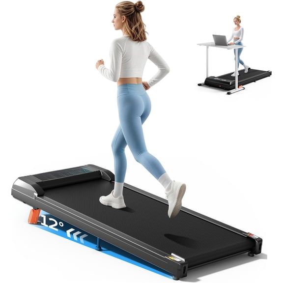 Walking Pad Under Desk with 12% Incline for Home Office
