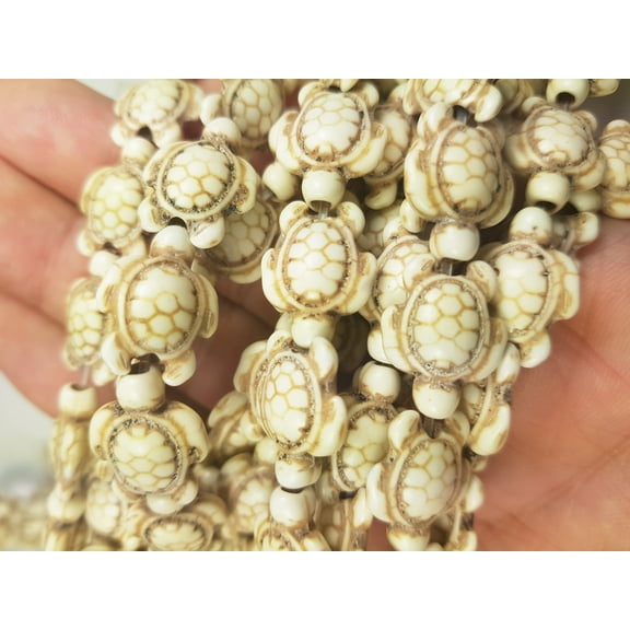 13x17mm 23 Beads White Howlite Carved Swimming Sea Turtle Beads For Jewelry Making