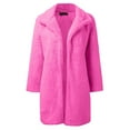 thumbnail image 4 of Fanxing ChristmasDeals Clearance Women Winter Sherpa Warm Coat Faux Fur Fleece Open Front Cardigan Fluffy Long Coat Outerwear Hot Pink XXL Christmas Gift Clearance 2025, 4 of 5
