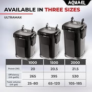 Aquael Ultramax 1000 Canister Fish Tank Filter - Aquarium Sponge Filter System - Large Aquarium Water Filter Pump 25-75 Gallons