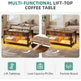 thumbnail image 4 of Lift Top Coffee Table with RGB Light, 3-in-1 Coffee Table with Power Outlets, Hidden & Open Storage, Adjustable Height, Wooden Dining Table for Living Room, Home Office, 4 of 8