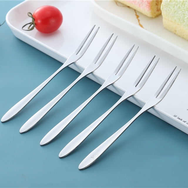 UPGRATOR 5 Pcs Convenient Kids Utensils Forks Stainless Steel for Hotel Use