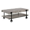 thumbnail image 4 of Bowery Hill Wood Natural 3-Piece Coffee Table Set with Wheels, 4 of 20
