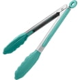 thumbnail image 1 of Pinces de Cuisine Résistantes à la Chaleur 480 °F : U-Taste Pince de Cuisson en Silicone 9 Po avec Embouts en Caoutchouc Antiadhésifs Fermement Scellés et Poignée en Acier Inoxydable 18/8 Revêtue de Silicone et Verrouillage Lisse pour Servir le Gril (Aqua Sky), 1 of 9