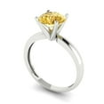 thumbnail image 2 of 1.5 ct Round Cut Yellow Moissanite Solitaire 18K White Gold Womens Engagement Ring, 2 of 6