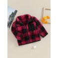 thumbnail image 3 of Bagilaanoe Toddler Baby Boy Girl Fleece Jacket Plaid Stand Collar Long Sleeve Coat 6M 12M1 8M 24M 3T 4T Kids Fall Winter Warm Outwear, 3 of 9