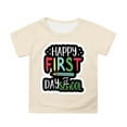 thumbnail image 2 of Tfken Tops For Girls Toddler 2025 Letter Print Short Sleeve T-Shirts Back To School Summer Beige Tee Size 10 Years-11 Years, 2 of 4