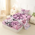 thumbnail image 2 of Erosebridal Pink Daisy Twin Sheet Sets for Girls, Watercolor Ombre Bedding, 3 Pieces, 1 Flat Sheet 1 Fitted Sheet and 1 Pillowcase, 2 of 5