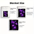 thumbnail image 4 of 1pc Luxurious Purple Butterfly Flannel Blanket, Ultra-Soft Warm 280GSM Plush Throw for Couch Bed Travel Camping, Elegant Home Decor Gift in 3 Sizes, All-Season Cozy Bed Cover, 4 of 11