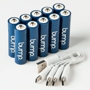 Bump 10 Pack 1000mAh AA NiMH Rechargeable Batteries Double A Battery