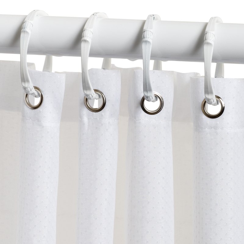 Zenna Home 72 in. H x 70 in. W White Shower Curtain Liner Fabric