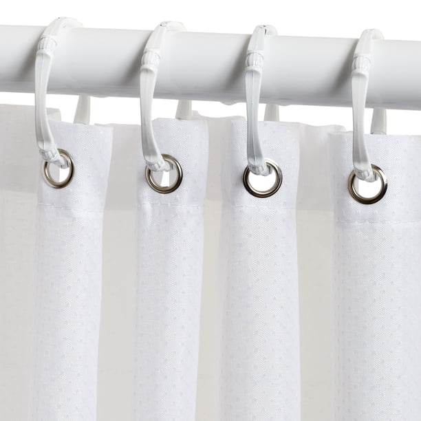 Zenna Home 72 in. H x 70 in. W White Shower Curtain Liner Fabric