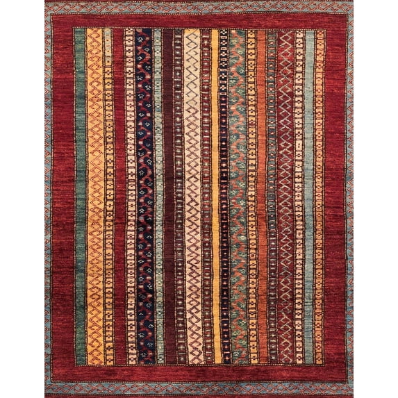 Ahgly Company Machine Washable Indoor Rectangle Abstract Orange Salmon Pink Area Rugs, 3' x 5'