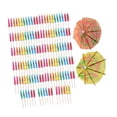 thumbnail image 3 of Sombrillas de papel para cócteles, palitos para pastel de fruta, decoración de ilustraciones creativas de madera, mini de papel, selecciones 140 Piezas, 3 of 8