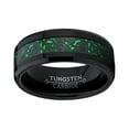 thumbnail image 3 of Metal Masters Mens Black Tungsten Carbide Dragon Ring Wedding Band Green Carbon Fiber Comfort-Fit 8mm, 3 of 8